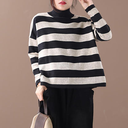 Buykud Simple And Comfortable Classic Striped Sweater