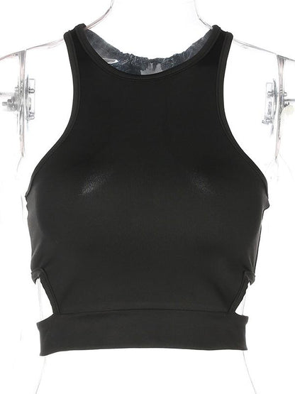 Solid Round Neck Sports Tanks