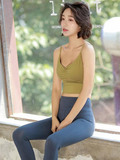 Spaghetti-neck Crop Yoga Tanks