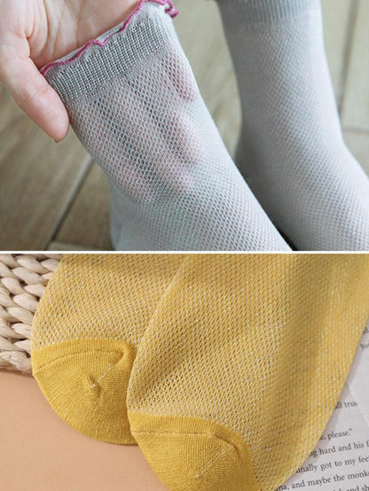 Simple Netting Frizz Tube Socks
