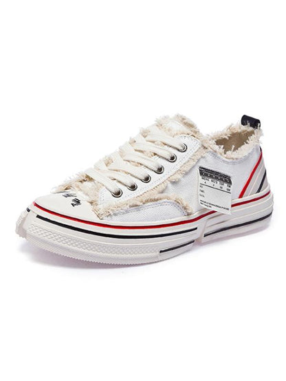 Flat Heels Lace Up Canvas Sneakers