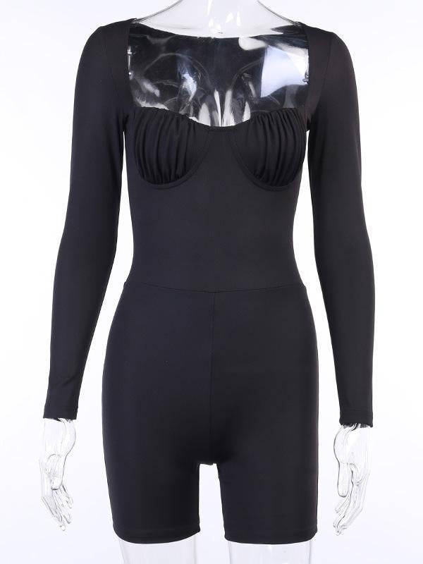 Sexy U-Neck Long Sleeves Rompers