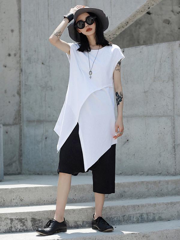 Irregular Split-side T-shirt
