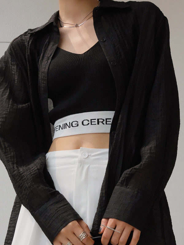 Leisure Solid Knitting Sun-Protection Blouse Tops