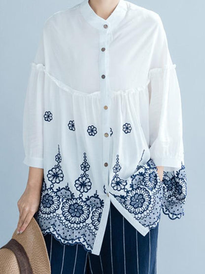 Casual National Ruffled Shirt
