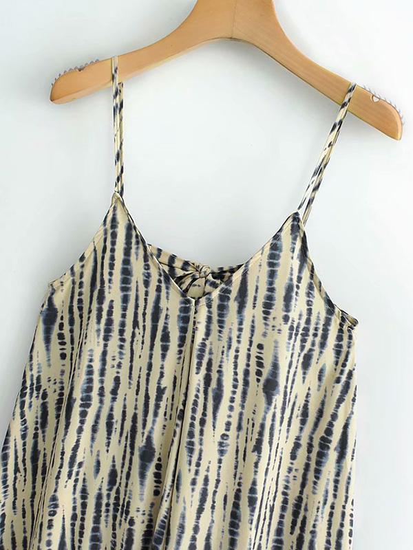 Boho Back Knot V-neck Maxi Dress