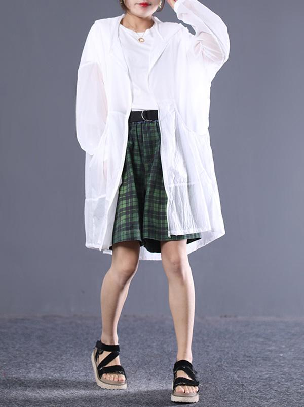 Casual Literary Hoodie Sun-protective Cover-up