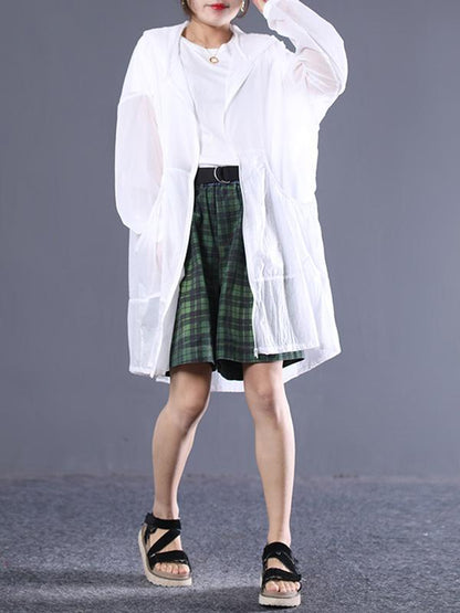 Casual Literary Hoodie Sun-protective Cover-up