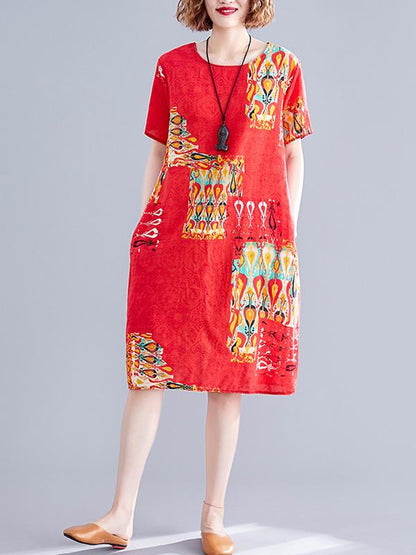 Loose Oversize Printed Dress