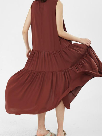 Casual Round-neck Sleeveless Long Dress