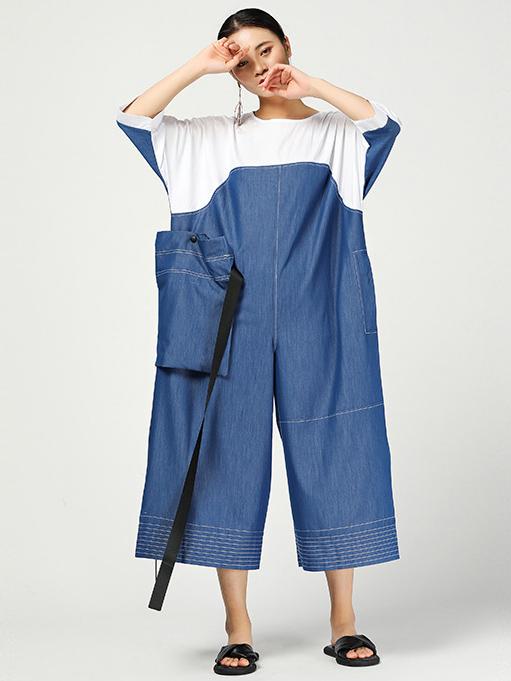 Original Denim Split-joint Jumpsuits