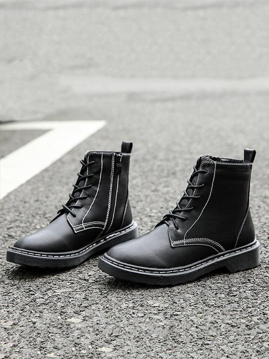 Vintage Solid Color Bandage Boots