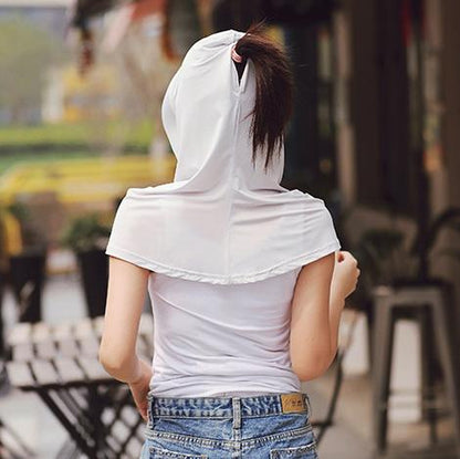 Solid Color Gauze Ice Silk Mask Multi-Functional Sunscreen Hat