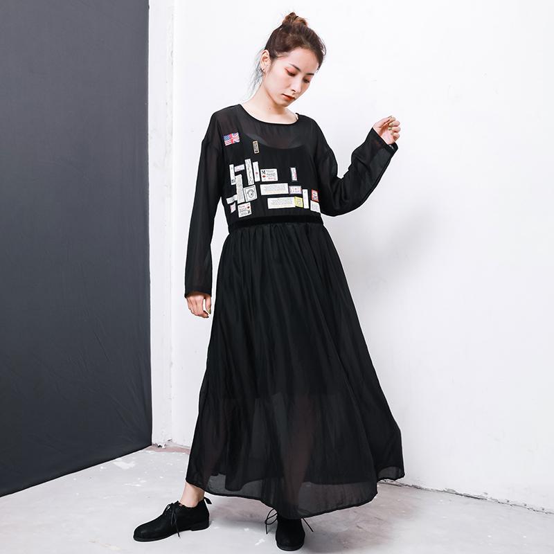 Appliques Fahion Casual Dress With Lining