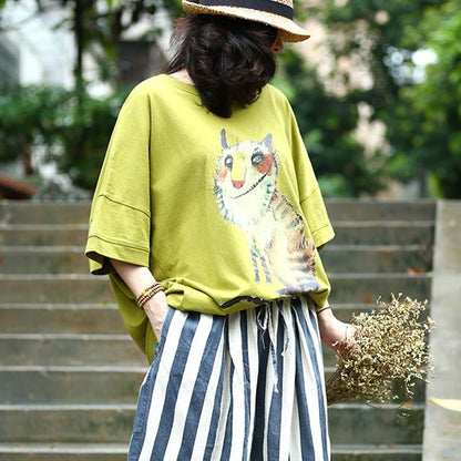 Animal Printed Loose Casual Summer Women Blouse