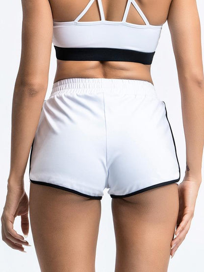 Contrast Color Printed Breathable Sports Shorts