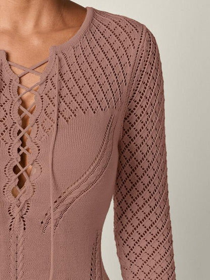 Bandage Crochet Hollow Midi Dresses