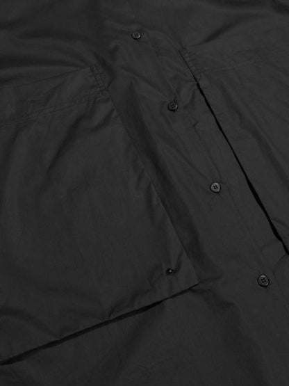 Original Loose Oversize Solid Black Blouse Dress