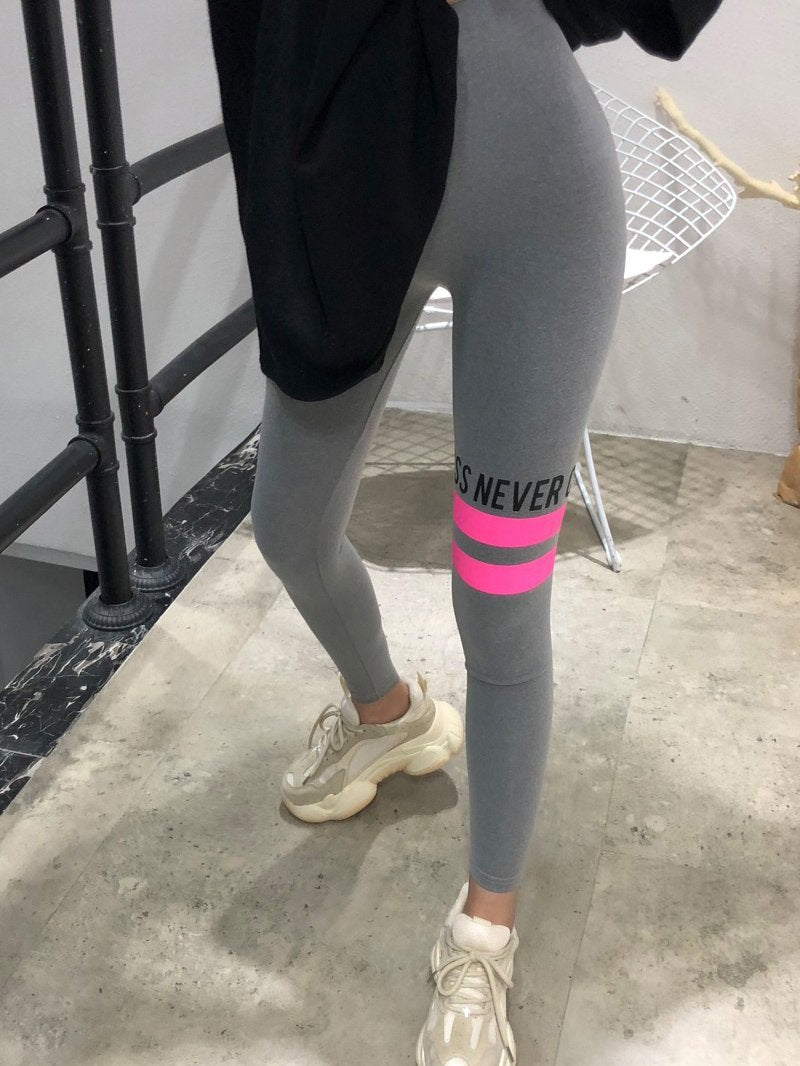 Fashion Contrast Color Printed Wrap Leggings