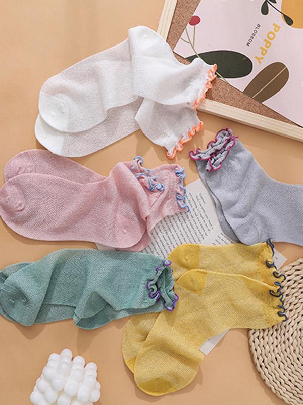 Simple Netting Frizz Tube Socks