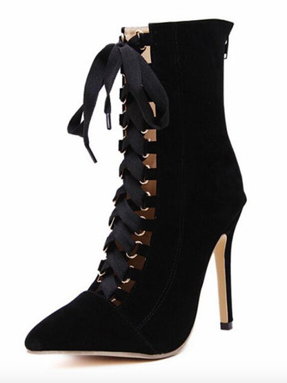 Bandage Hollow High Heel Booties