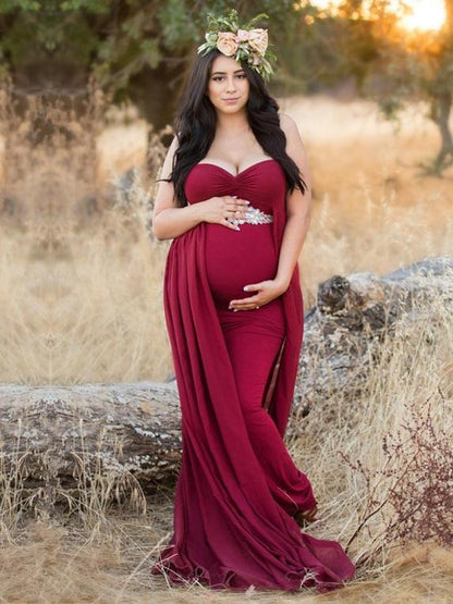 Maternity Strapless Maxi Dress