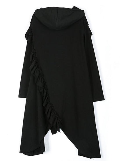 Loose Cropped Hooded Midi Dress