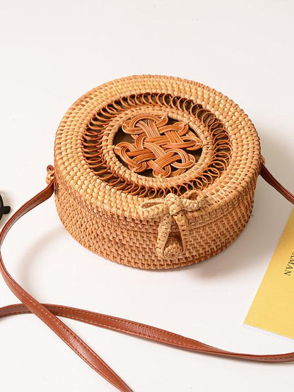 Hollow Rattan Knitting Bowknot Bohemia Bag
