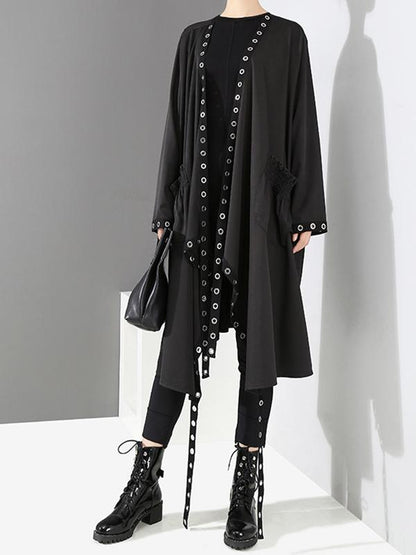 Casual Metal Split-joint Cropped Wind Coat