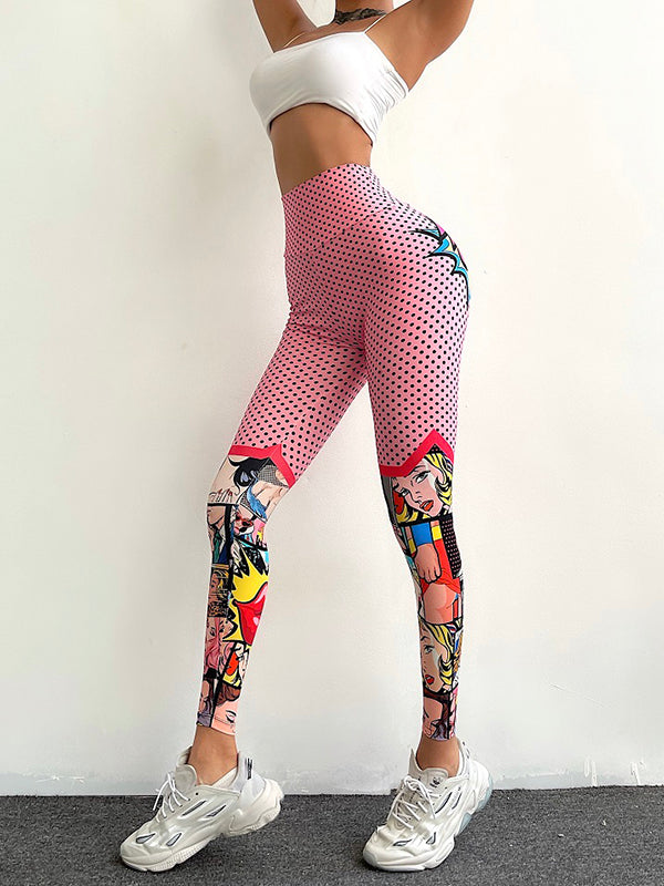 Polka-Dot Printing Leggings