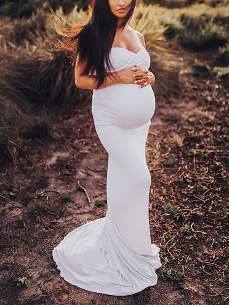 Maternity Bandeau Bodycon Maxi Dress