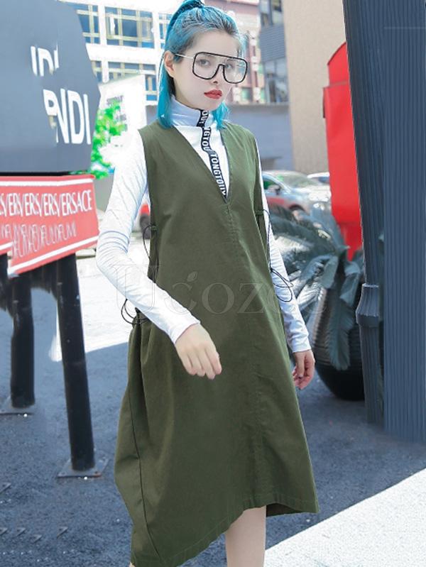 Letter Printed High-neck Bottoming T-shirt