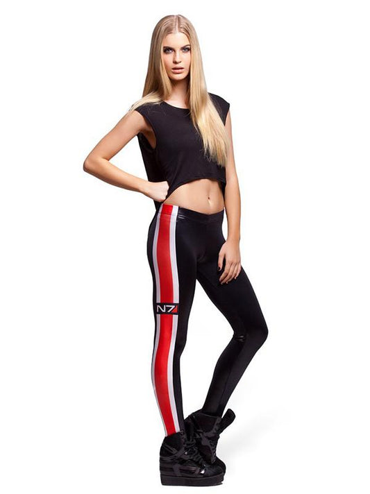 Striped Letter Printed Fitness Yoga Legging