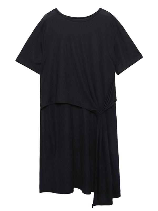 Cropped High-low Loose Plus Size T-shirt Top