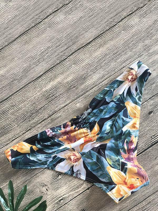 Ruched Lace Up Scrunch Bikini Set