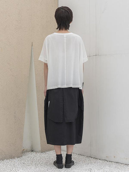 Simple Asymmetric High-low Oversize T-Shirt