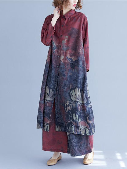 Original Printed Shirt + Wide Leg Pants
