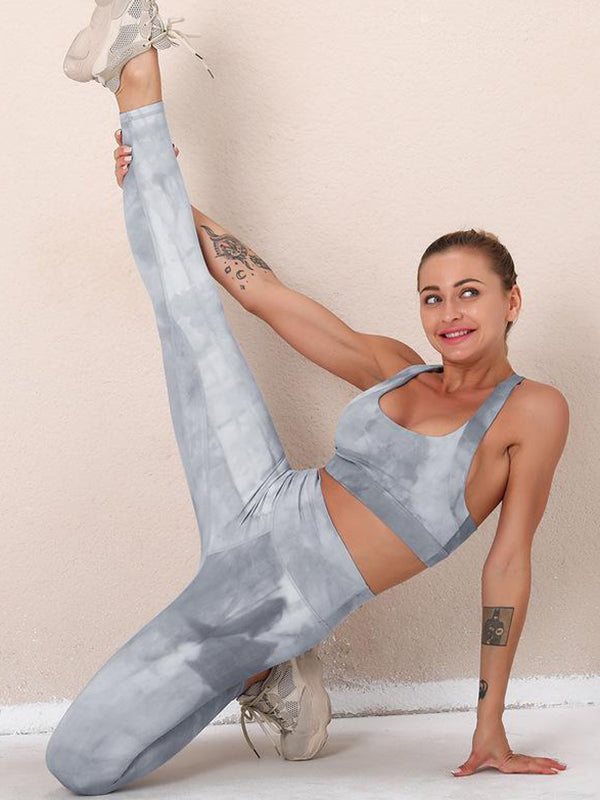 Tie-Dyed Bra&Leggings Suits