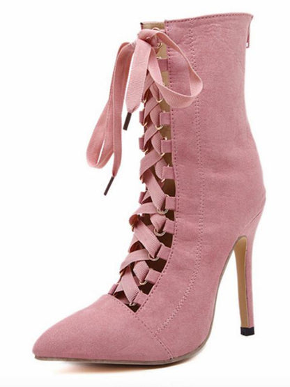 Bandage Hollow High Heel Booties
