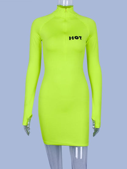 Sports Letter printed Skirt Mini Dress