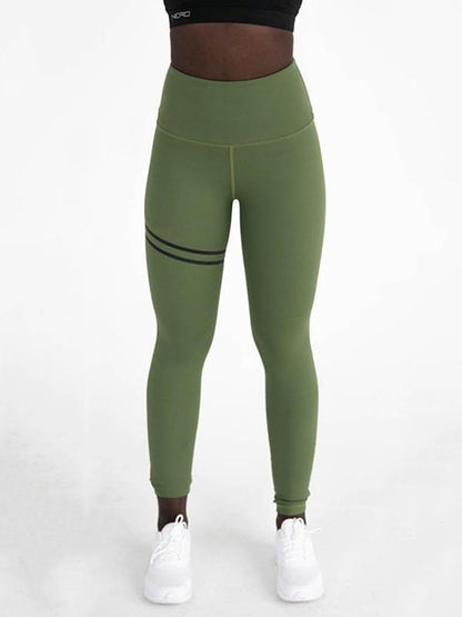 Empire Stripes Solid Fashion Yoga Leggings