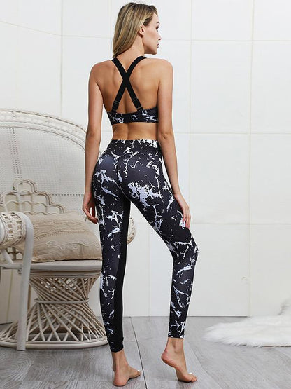 Printed Split-joint Tanks And Leggings Yogo Suits