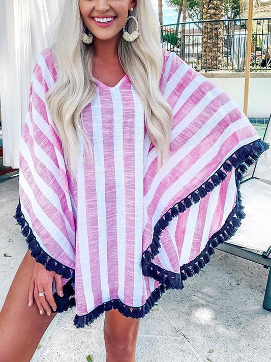 Fashion Multicolor Stripes Blouses&shirts Tops