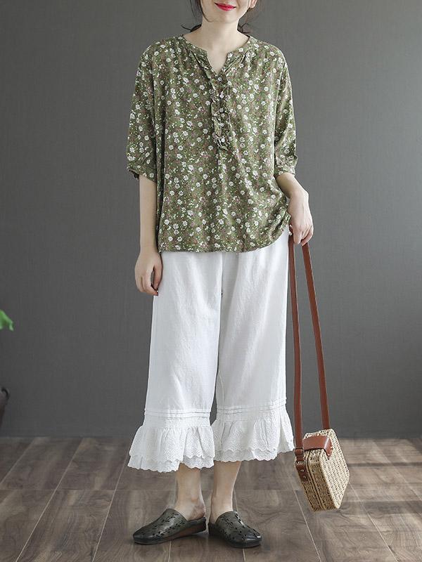 Artistic Retro Floral T-Shirts Tops