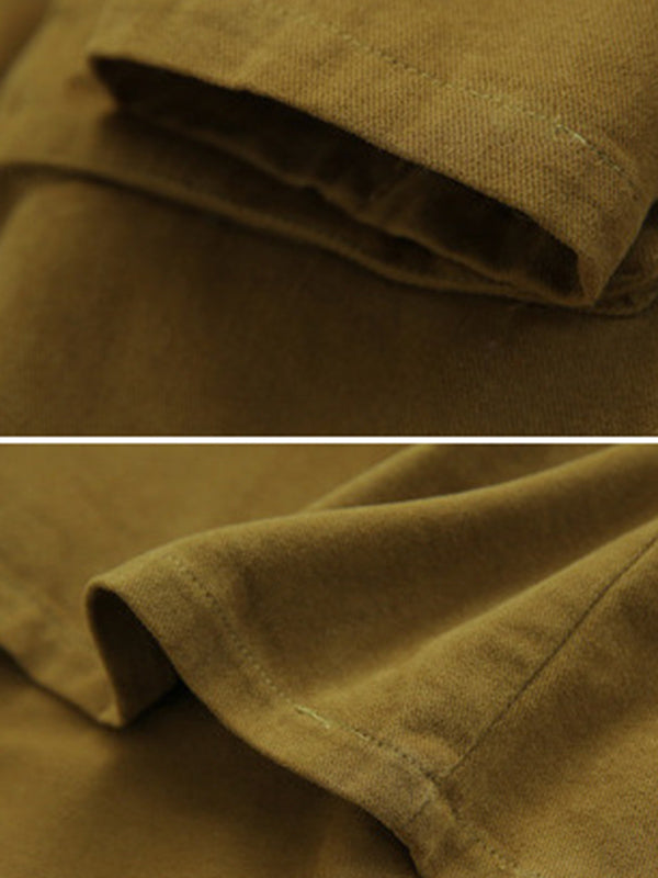 Urban Solid Color Long Sleeves Lapel Trench Coats
