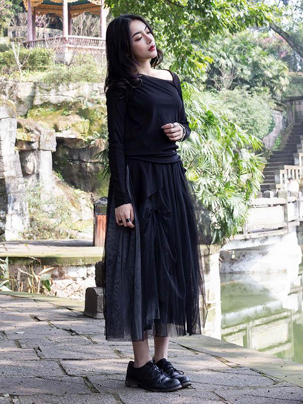 Black Cropped Shirt Top