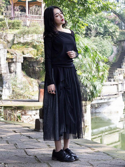 Black Cropped Shirt Top