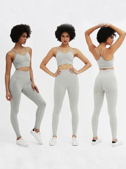 Sexy Solid Sleeveless Spaghetti-Neck Yoga Suits
