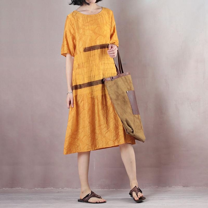 Casual Loose Short Sleeve Round Neck Dress