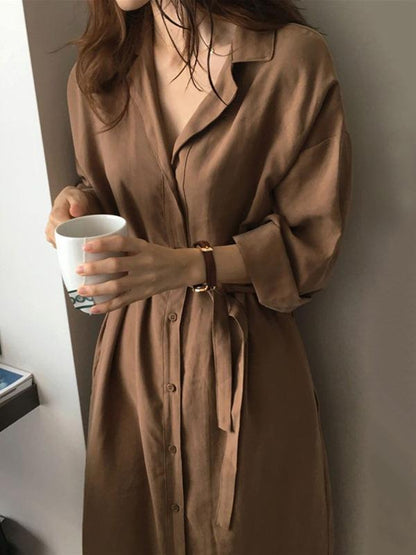 LOOSE SOFT LAPEL LONG COVER-UP